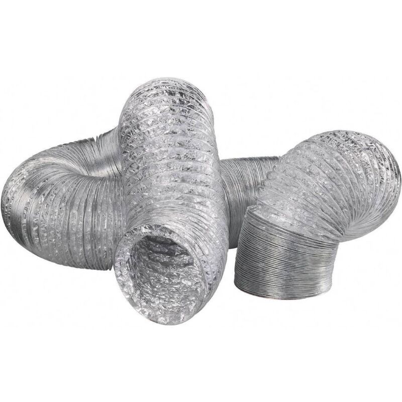 Wallair N55878 Tube de ventilation flexible aluminium (Ø x L) 10.2 cm x 10 m argent