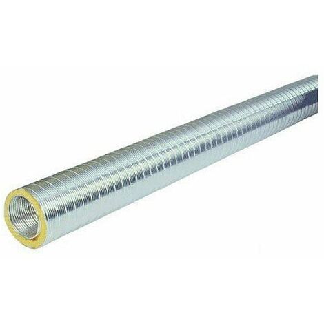 Gaine aluminium semi-rigide calorifugée et isolée - 2m - Diamètre 160mm - Isolation 25mm