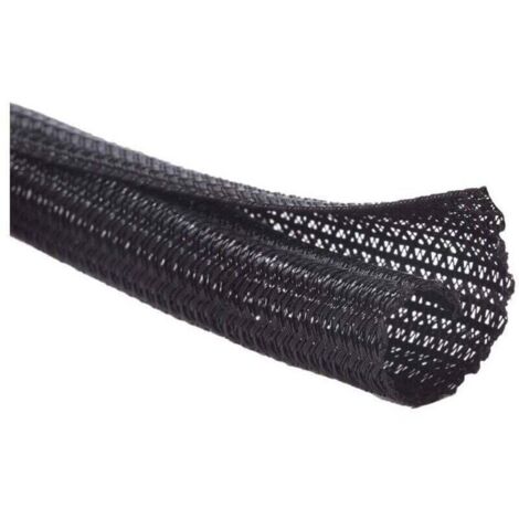 Gaine Câble Auto-Fermeture 13 mm x 3 m pour Ordinateur et Automobile – Noir Ortviai