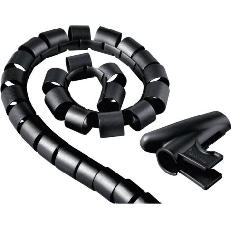 GAINE DE CÂBLE FLEXIBLE EN SPIRALE, UNIVERSELLE, 20 MM, 2,5 M, NOIR HAMA