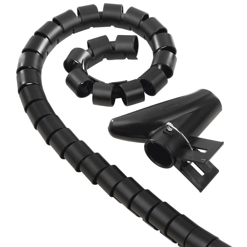 Gaine de câble flexible en spirale, universelle, 25 mm, 2 m, noir Hama