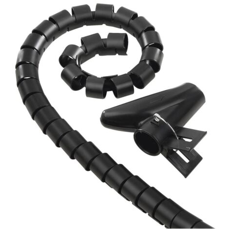 GAINE DE CÂBLE FLEXIBLE EN SPIRALE, UNIVERSELLE, 30 MM, 1,5 M, NOIR HAMA