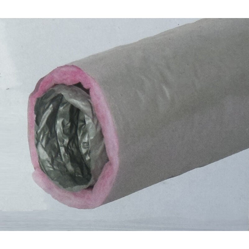 Gaine de ventilation ø 125mm pvc souple isolée Ep 25mm (longueur 10m) srthip Nather 999284
