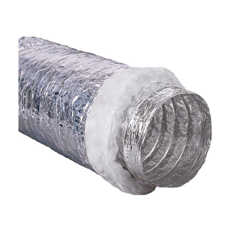 Gaine flexible aphonique multicouche isolée en aluminium Gaine polyester microperforée isolée en aluminium d.203 mt.10