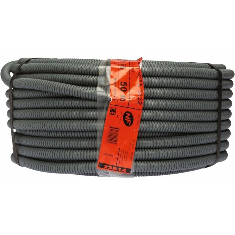 Gaine icta avec tire-fil ø 16 mm gris 50m