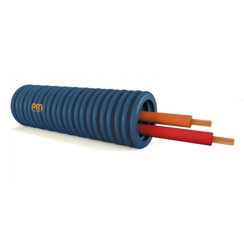 Pm Plastic Materials - Gaine électrique préfilée ict Ø16 - 3x1.5² - Couronne de 100m Bleu - Marron - Vert/Jaune