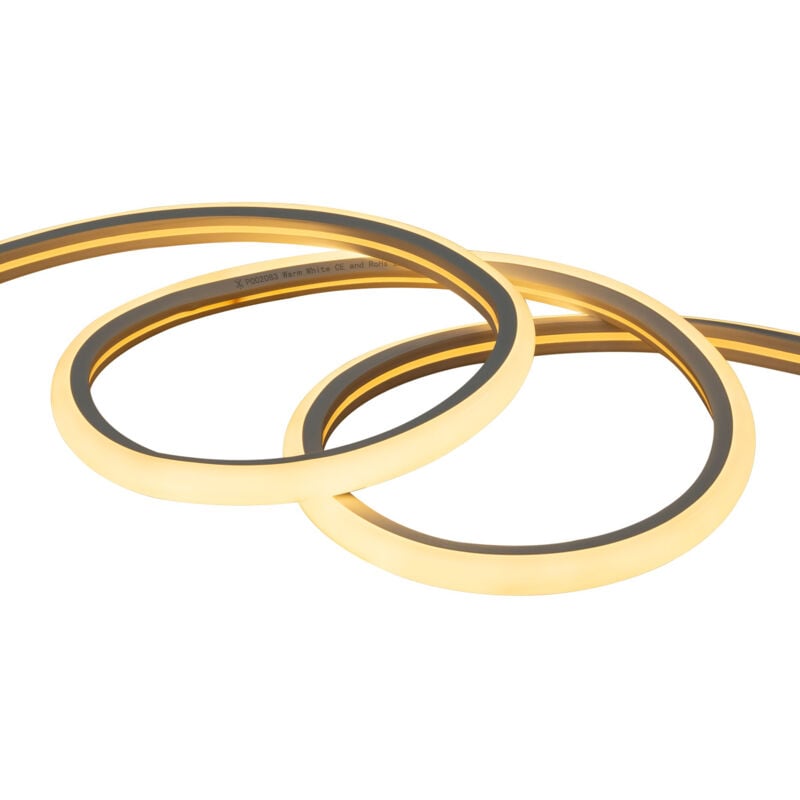 Efectoled - Gaine Néon led Flexible Dimmable 7.5W/m 220V ac 120LED/m Semi-circulaire 180° Blanc Chaud IP67 sur Mesure Coupe tous les 100cm 10 m