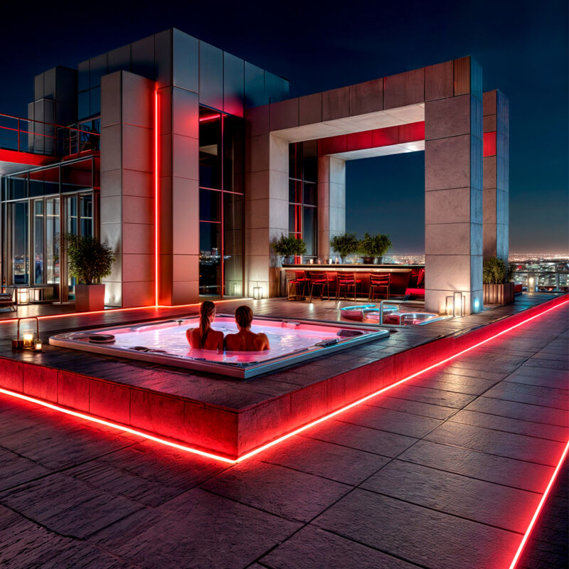 Efectoled - Gaine Néon led Flexible Dimmable 7.5W/m 220V ac 120LED/m Semi-circulaire 180° Rouge IP67 sur Mesure Coupe tous les 100cm 5 m