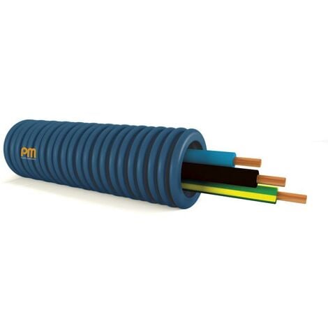 Fil électrique rigide HO7VU 2.5² vert / jaune - Couronne de 100m