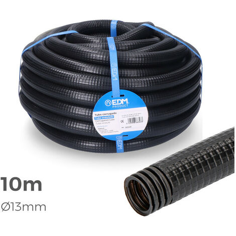 EDM – Gaine électrique préfilée 13mm – Longueur 10m – Conforme CE M-20 – Protection câbles extérieurs – Installation rapide et efficace