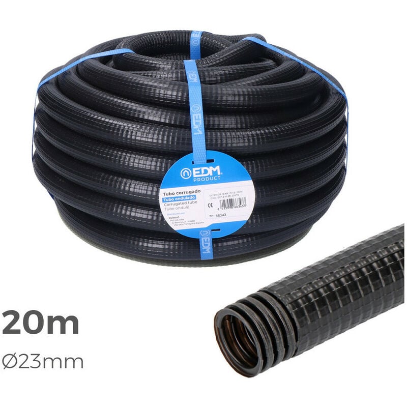 Gaine Électrique icta Ø32mm Noir Usage Extérieur 20m