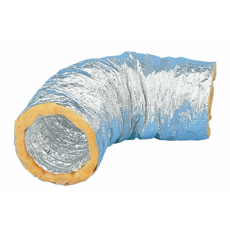 Gaine souple isolée aluminium série GSI M1- Longueur 10 mètres / Isolation 25mm - Diamètre 125mm