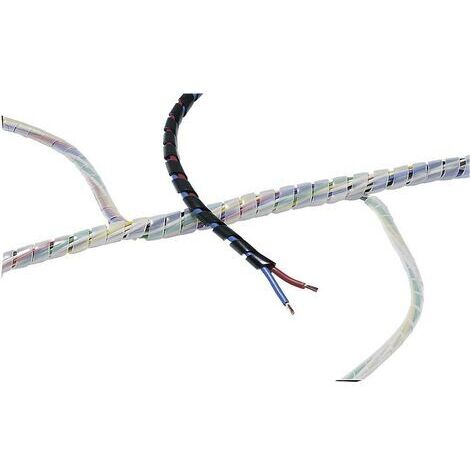 Gaine spirale 10 à 100 mm HellermannTyton SBPE9-PE-GY-30M 161-41202 gris 30 m S14162