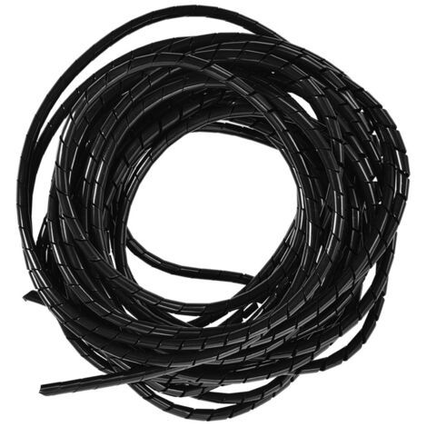 Gaine Spirale 10m pour Câbles - Organisation Fils PC, TV, Bureau, Maison - Noir 6mm