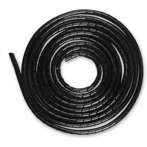 Gaine Spirale Flexible Universel 6mm, Kit de Câble Rangement 1 pack de Tube d'Enroulement de Câble en Spirale pour Protéger le Câble d'Antenne TV/PC/USB/Télé/AUX- (15m), Noir（6mm，15m）