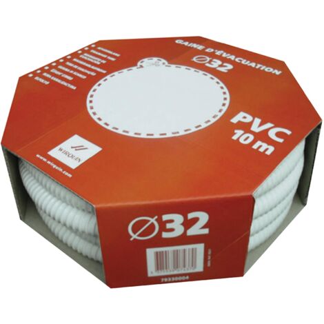 Gaine spiralée PVC diamètre 32 longueur 10m Wirquin 79330004, blanc