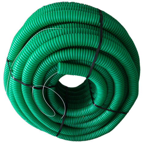 Gaine TCP vert ø40 en bobine de 50 mètre avec tire-fil - jardiboutique
