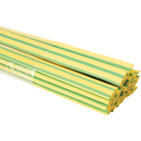 Gaine thermorétractable 9.5mm - vert/jaune - 25 pcs.