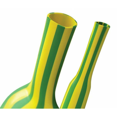 Gaine thermorétractable, barre de 1 m, rétreint 2:1, diam 4,8/2,4 mm, vert/jaune (234212)