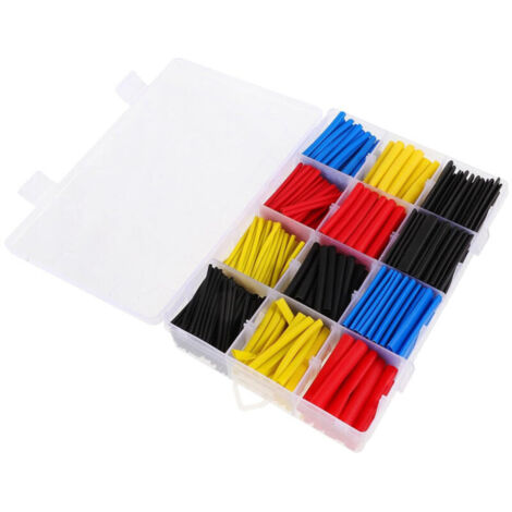 Gaine thermorétractable électrique 750 pièces, 5 couleurs et 12 tailles, isolation haute qualité avec rapport de rétrécissement 2:1 –