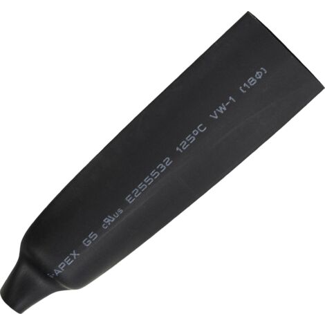GAINE THERMORÉTRACTABLE SANS COLLE 2:1 TRU COMPONENTS B2G5-8 BK 1566766 NOIR Ø AVANT RETREINT: 18 MM 5 M