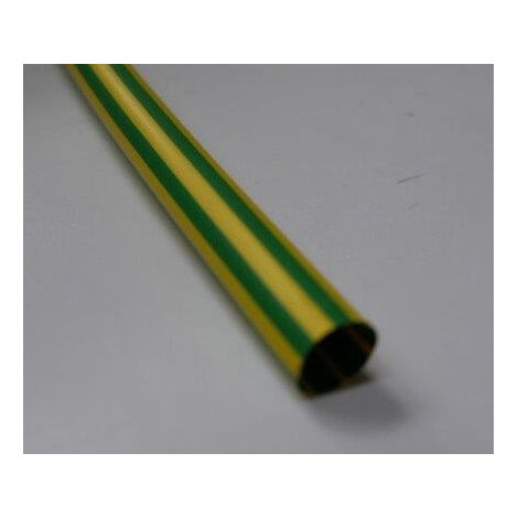 Gaine thermorétractable vert-jaune paroi mince Ø 9.5-4.8mm longueur 1m retreint 2/1 réf 136035-1 CGPT 9.5-4.8 Tyco