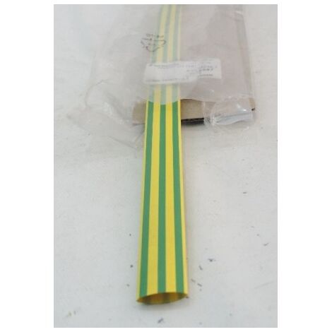 Gaine thermorétractable vert/jaune rétreint 2/1 de 12.7mm à 6.4mm longueur 1m CGPT TYCO ELECTRONICS 136036-1