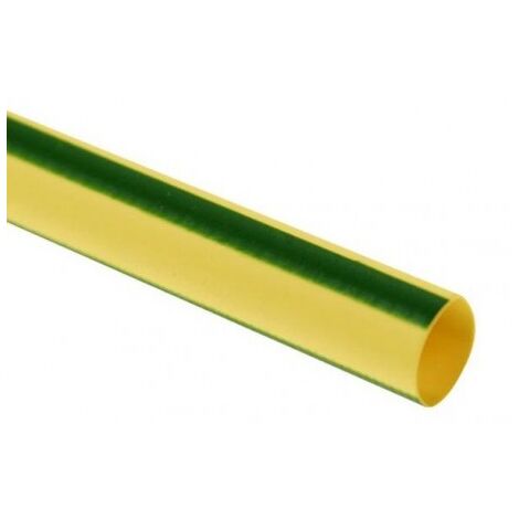 Gaine thermorétractable vert/jaune rétreint 2/1 diam 38/19mm longueur 1m CGPT TYCO 136039-1