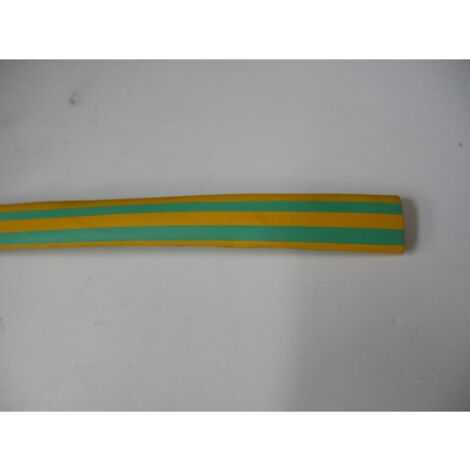 Gaine thermorétractable vert-jaune souple 1 mètre (à l'unité) diamètre 12-4mm paroi fine CELLPACK