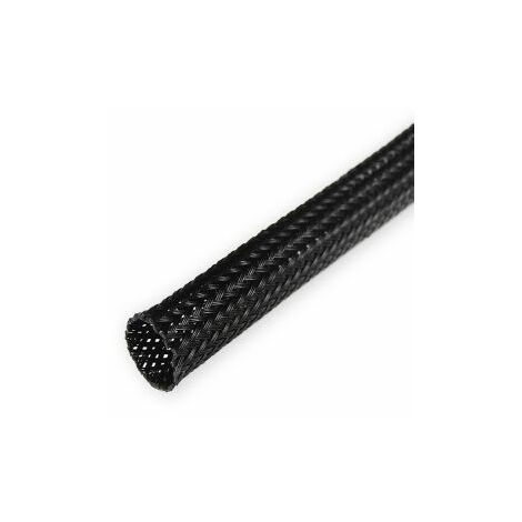 Gaine Tressée 10mm RS PRO, Noir en Nylon 66, 100m ( Prix pour Bobine de 100 Mètres )