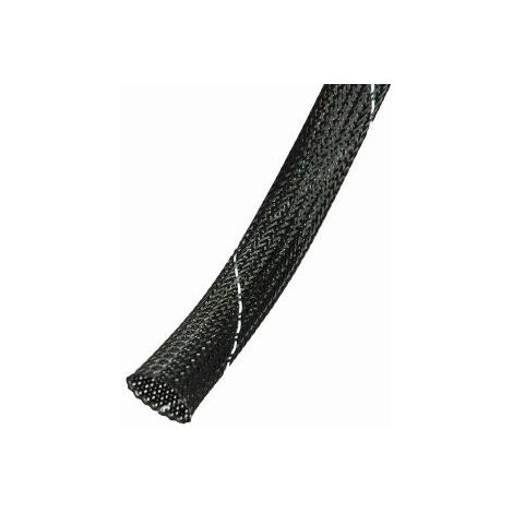 Gaine Tressée 20mm RS PRO, Noir en PET, 100m ( Prix pour Bobine de 100 Mètres )