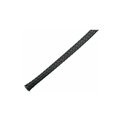 Gaine Tressée 5mm RS PRO, Noir en PET, 100m ( Prix pour Bobine de 100 Mètres )