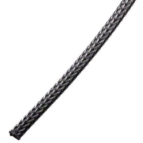 Gaine Tressée 6mm RS PRO, Noir en PET, 100m ( Prix pour Bobine de 100 Mètres )