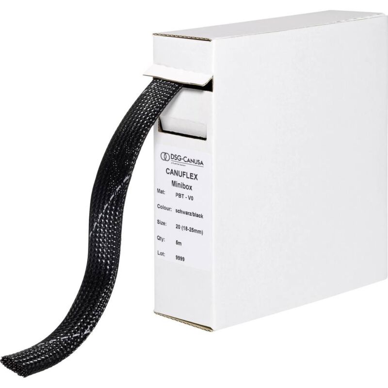 Gaine tressée Dsg Canusa 8694015951 noir polyester 15 à 27 mm 10 m