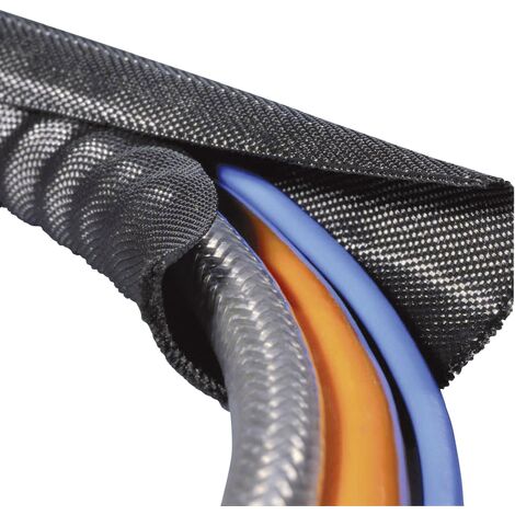 Gaine tressée HellermannTyton Twist-In 25 170-01015 noir polyester 19 à 25 mm 2 m Q007211