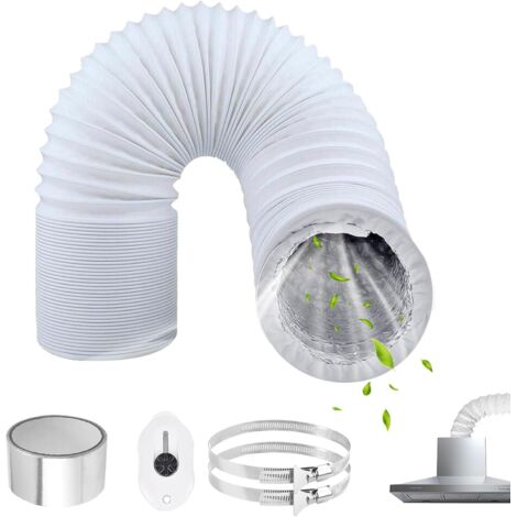 Gaine Ventilation Aluminium 80mm - 3m - Flexible Extensible - Pour Seche Linge Extracteur