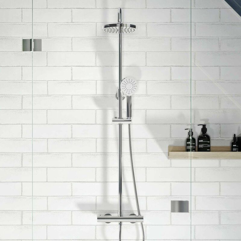 Gdrp Thermostatic Bar Mixer Shower Adjustable Drencher Heads Chrome - Silver - Gainsborough