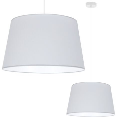 GAJA CONE HÄNGELAMPE WEISS 1 FLACHER HELLGRAUER LAMPENSCHIRM 44CM