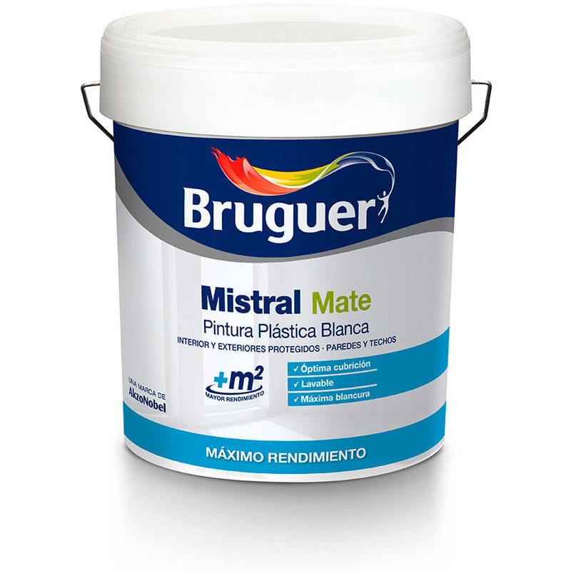 

Pintura Plastica Blanca Mate Mistral 15 Litros Para Interior Y Exterior Bruguer - Neoferr..