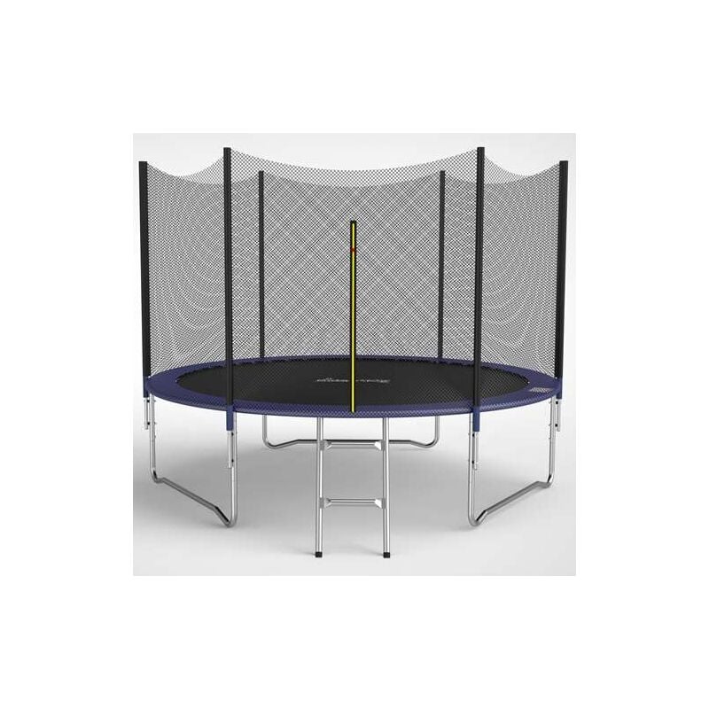 KMS - galactica Trampoline Set 10FT Round Outdoor With Safety Net Enclosure Ladder Blue