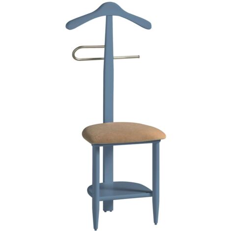 Galán 361 con asiento en beige herrajes cromado satinado lacado azul, 105 cm(alto)45 cm(ancho)41 cm(largo)