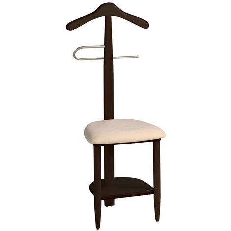 Galán 361 con asiento en beige herrajes cromado satinado lacado wengué, 105 cm(alto)45 cm(ancho)41 cm(largo)