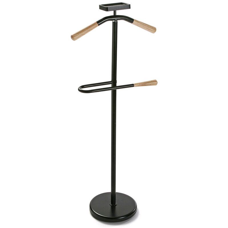 

Cham Galán de Noche Moderno Multifuncional, 108x44x25cm - Negro y Madera - Versa