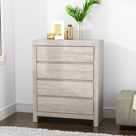 GALANO Cubbot 4 drawer chest - tallboy drawer chest with storage, storage organizer for bedroom, living room, hallway - Dusty Grey Oak