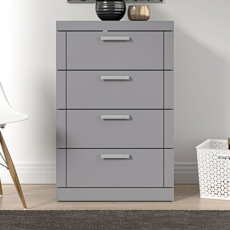 GALANO Kimberley 4 Drawer Chest - Cool Grey