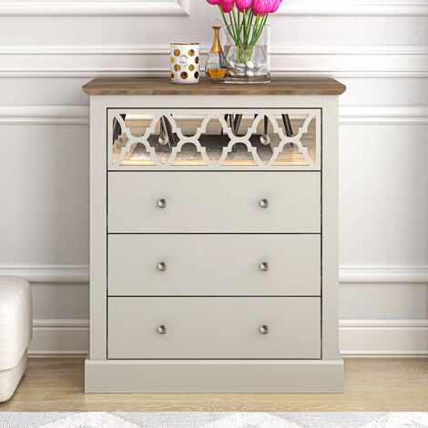 GALANO Sufly 4 Drawer Chest - Light Grey