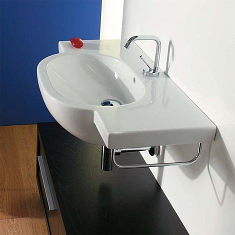 Ceramica Galassia Serie M2.Galassia M2 Lavabo Sospeso 85 Cm Monoforo Con Portasciugamani Gls005