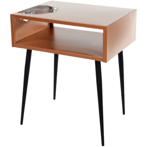 Galaxy Bedside Table - Metal - L35.8 x W46 x H55.6 cm - Copper/Black - Partially Assembled
