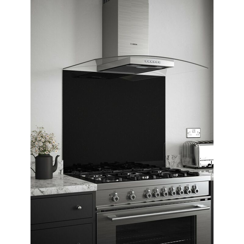Black Sparkle Glass Kitchen 900mm x 750mm - Splashback