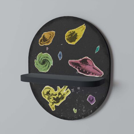 GALAXY MORSEL Mensola ovale nera